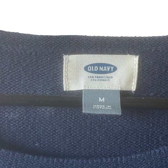 Old Navy Size Medium Navy Blue French Knit Sweater Merci - Picture 4 of 5